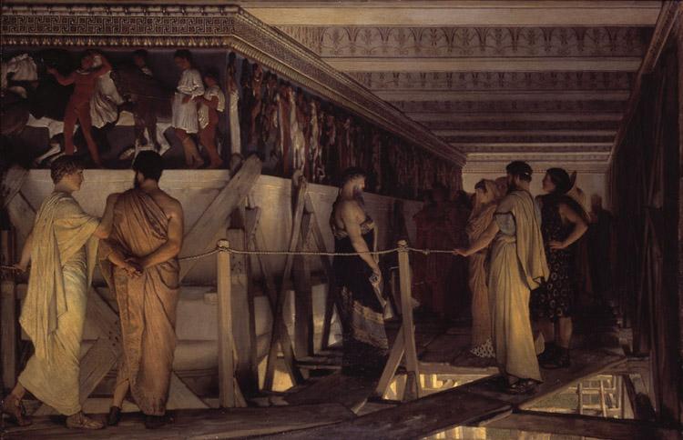 Alma-Tadema, Sir Lawrence Phidias Showing the Frieze of the Parthenon to his Friends (mk23) oil painting picture